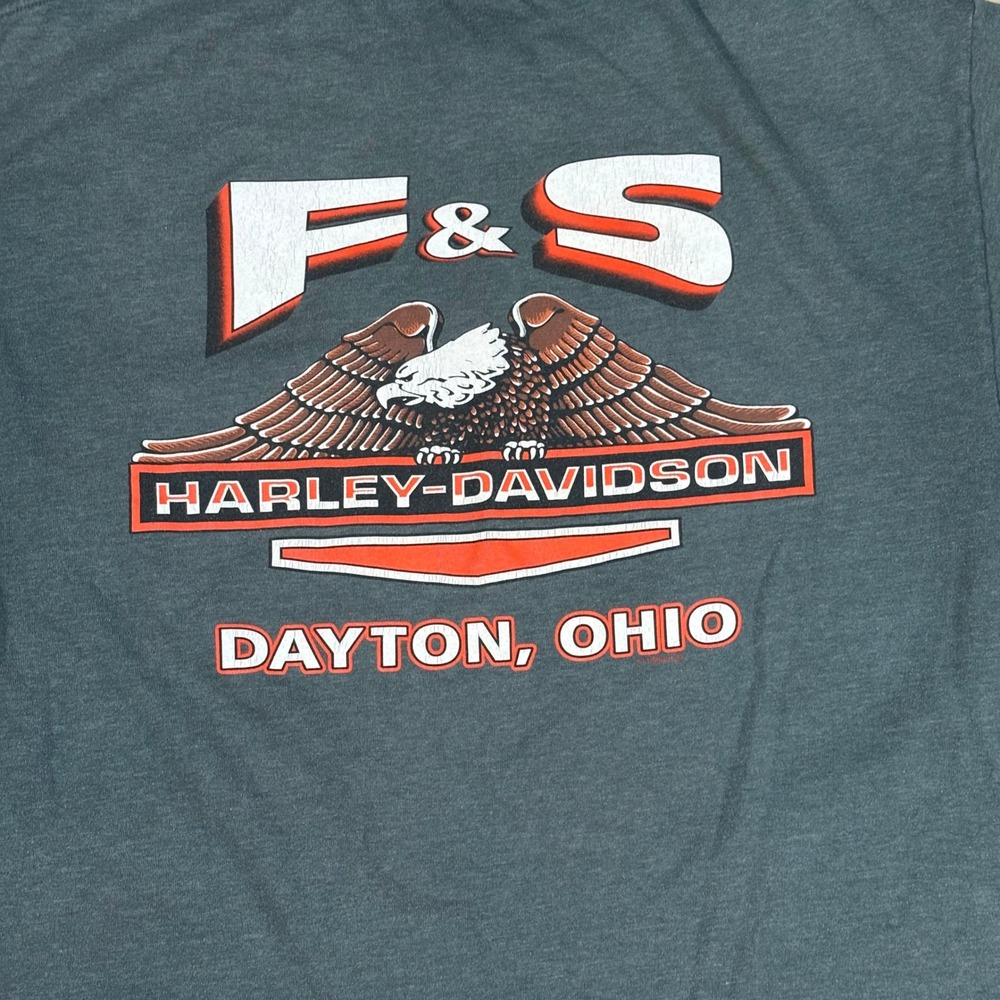 Vintage 2000s Harley-Davidson Green 105th Anniversary Pocket T-Shirt Size Large - Picture 7 of 7